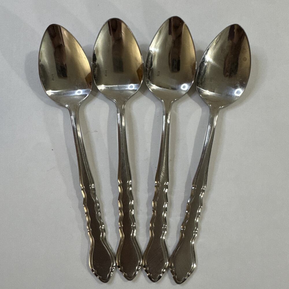 Lot of 6 Vintage MCM ESI14 6.25" Stainless Steel Teaspoons